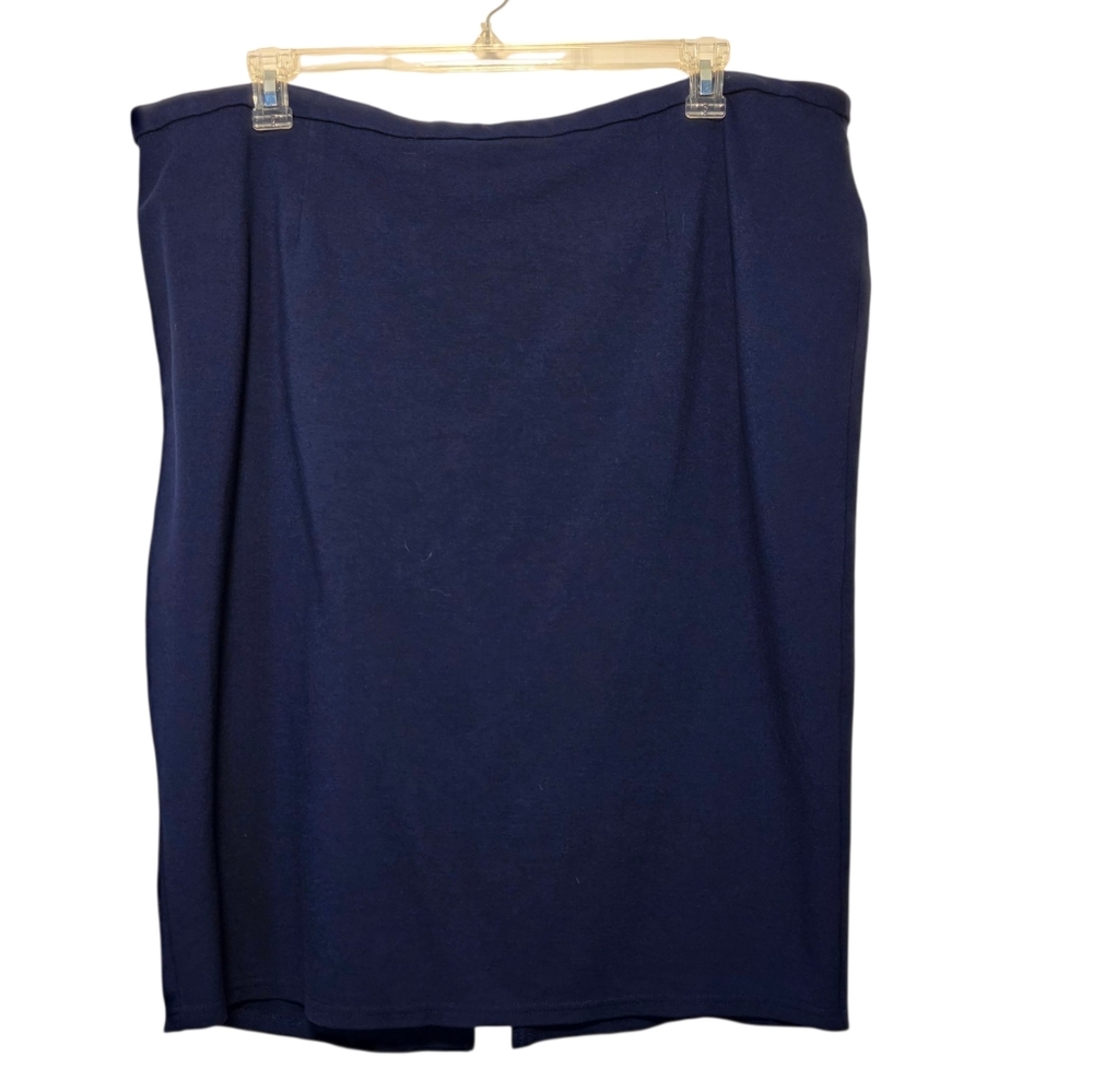 Dex Women's Deep Blue Pencil Skirt Zipper Back 3X EUC